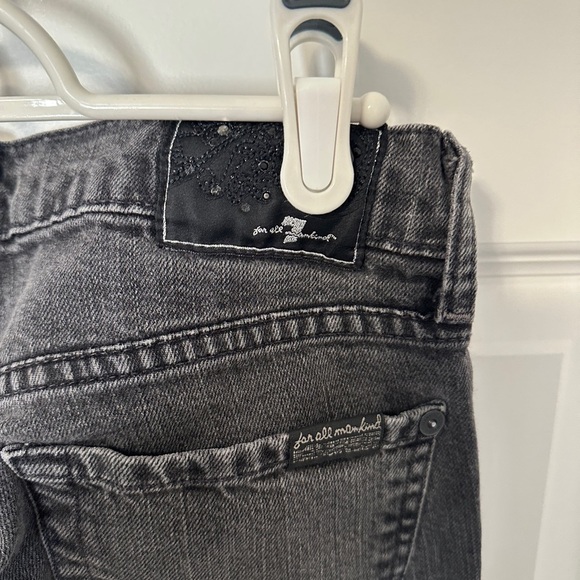 7 For All Mankind Vintage Black Distressed Denim Jeans Size 25 Womens - Picture 7 of 10